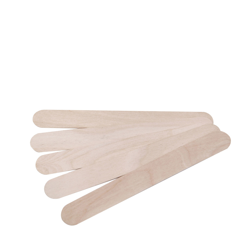 Hair Wax Stick - 100개입, 일회용 나무 스패츌러, 둥근 끝부분,