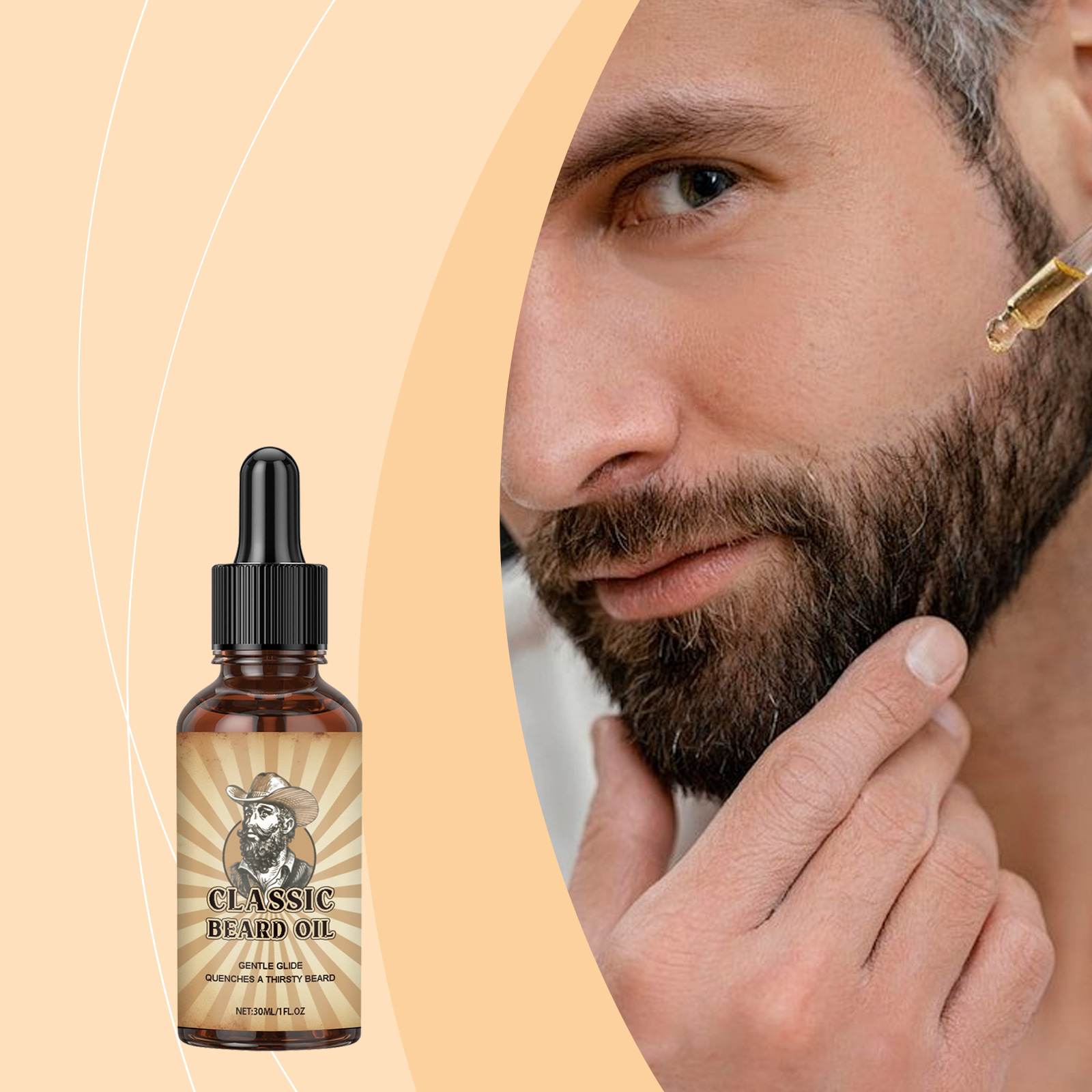 Beard Oil Growth - 수염 성장 케어 에센셜 오일, 윤활