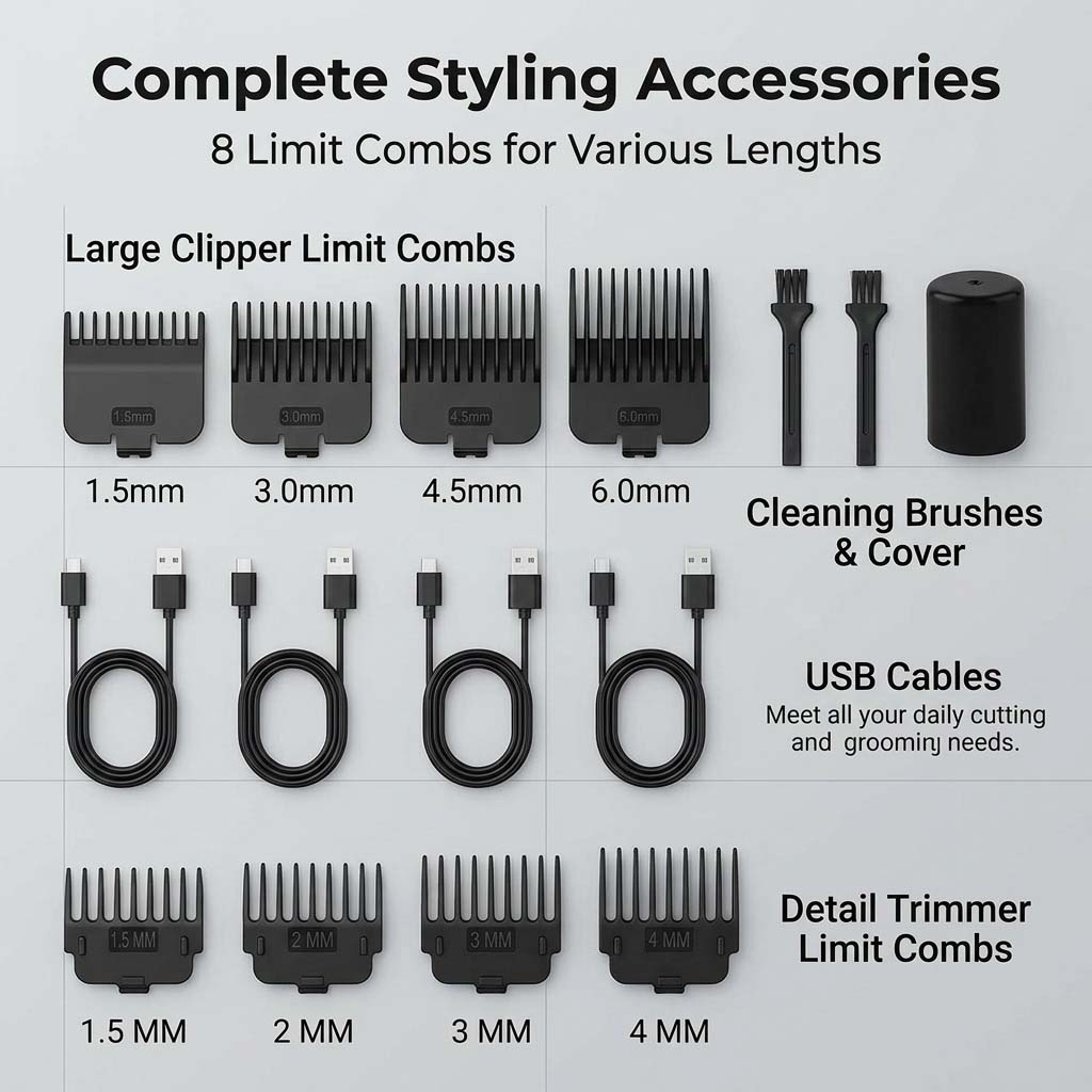 4 in 1 남성용 헤어 클리퍼 세트, 무선 전기 트리 - Electric Shaver Rotary 리뷰 및 가격
